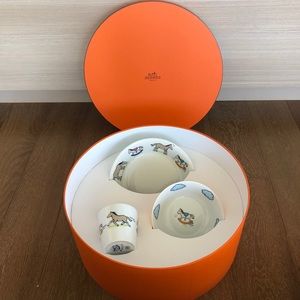 NEW Hermès Baby Adada 3 piece Porcelain Gift Set